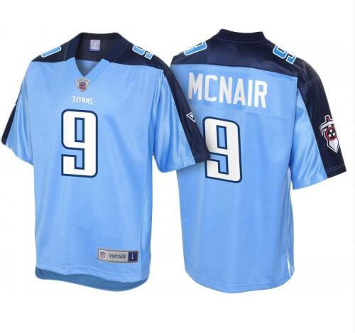 2023 Men NFL Tennessee Titans #9 Steve McNair Light Blue Retired Player Jersey